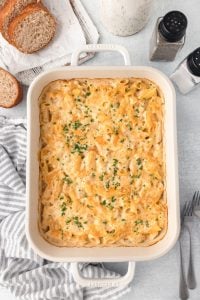 baked casserole in baking dish