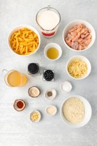 ingredients for Creamy Chicken Pasta Casserole