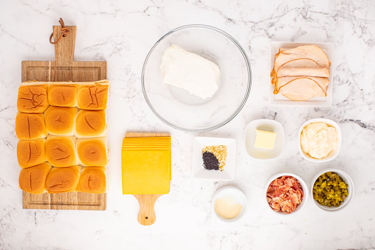 ingredients for Jalapeno Popper Chicken Sliders