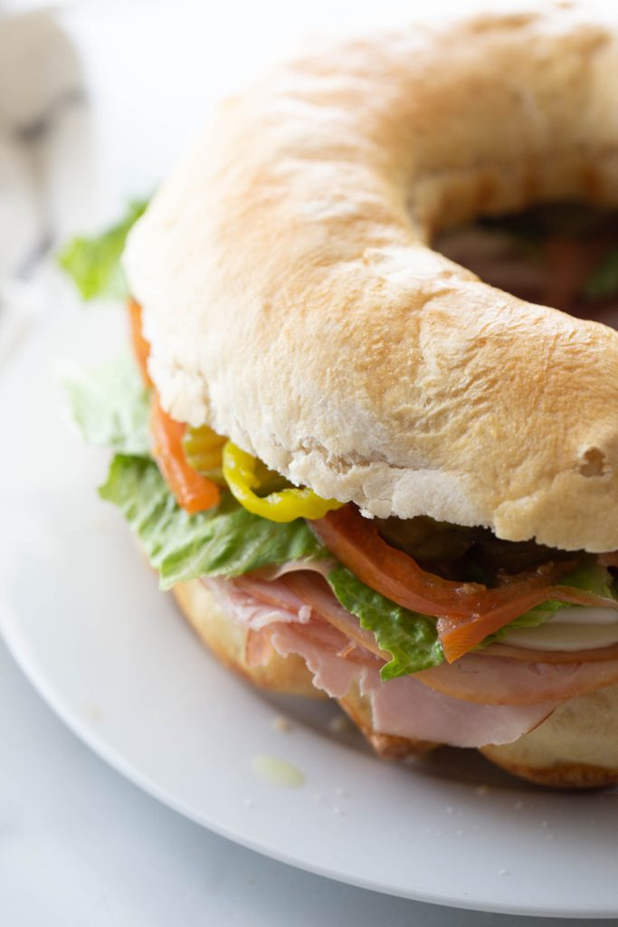 Bundt Pan Sub Sandwich on a plte