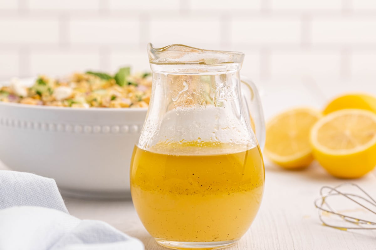 dressing in small jug