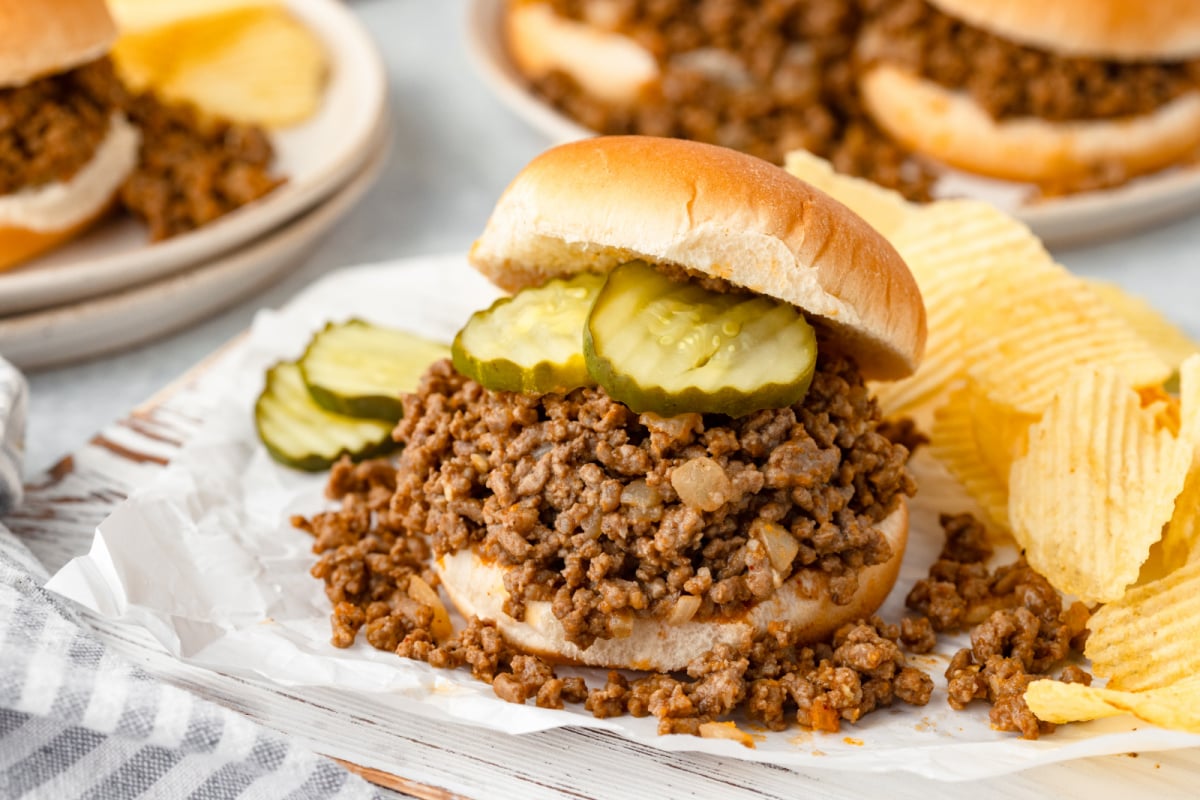 Loose Meat Sandwich Recipe on a plate