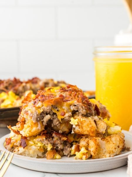 breakfast totchos on a plate