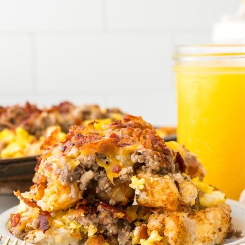 breakfast totchos on a plate