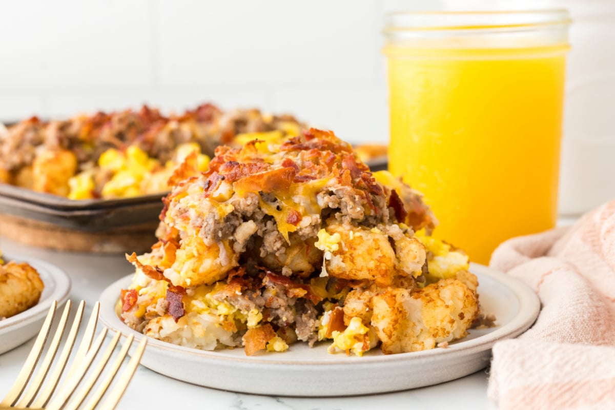 breakfast totchos  on a plate