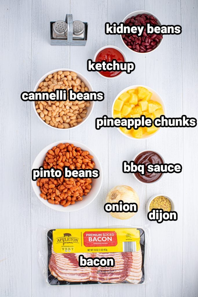 ingredients for slow cooker hawaiian baked beans