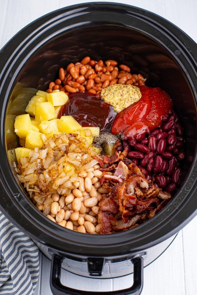 ingredients for slow cooker Hawaiian baked beans
