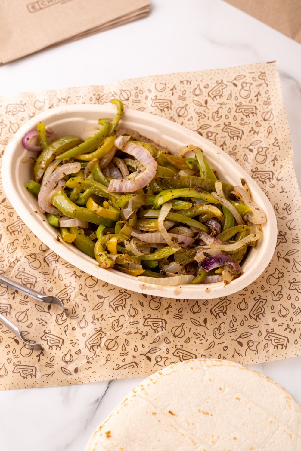 Copycat Chipotle Fajita Veggies in a pan