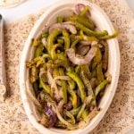 Copycat Chipotle Fajita Veggies in a container