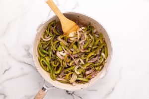 cooked veggies in a pan