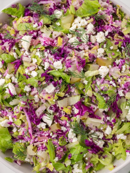 Dill Pickle Salad in a bowl