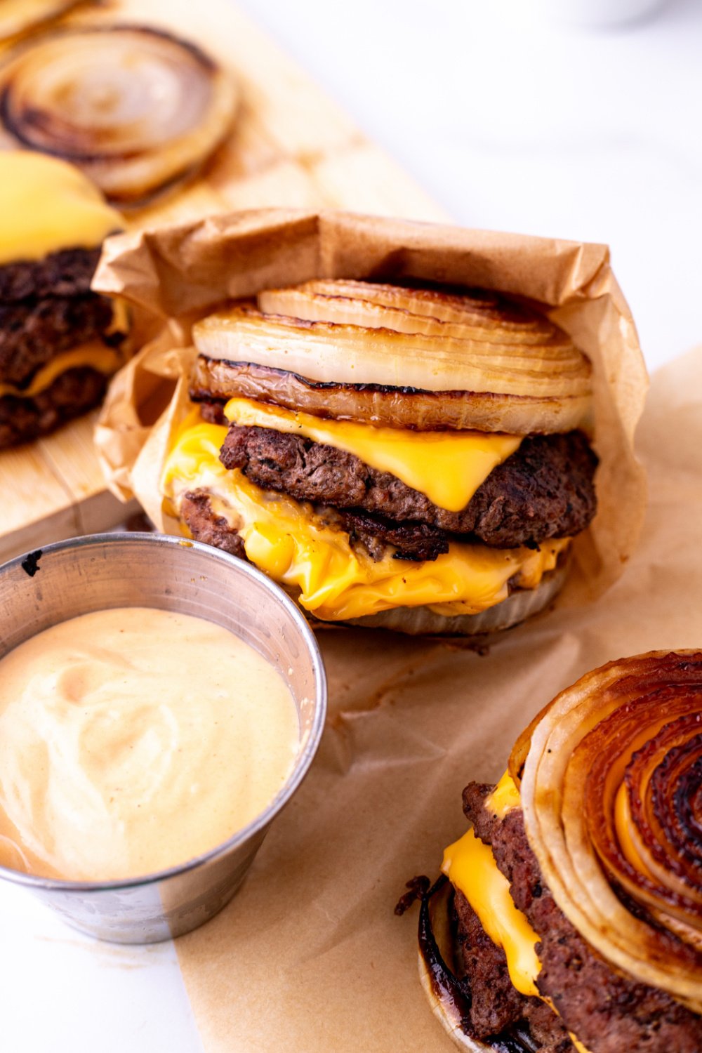Flying Dutchman Burgers with a side of sauce