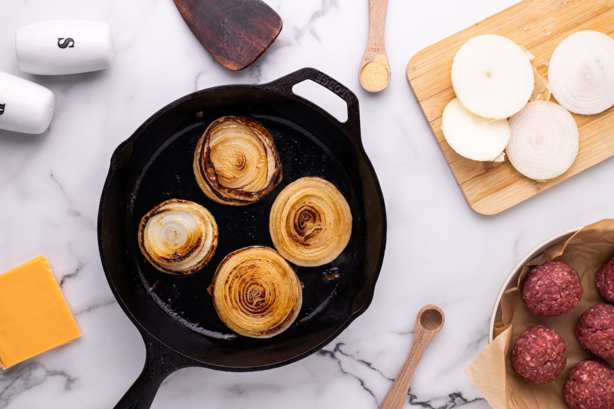 onions cooked in cast onion pan