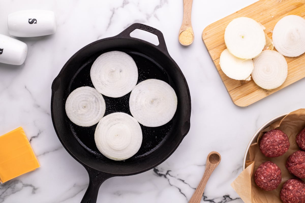onions placed in dutch oven