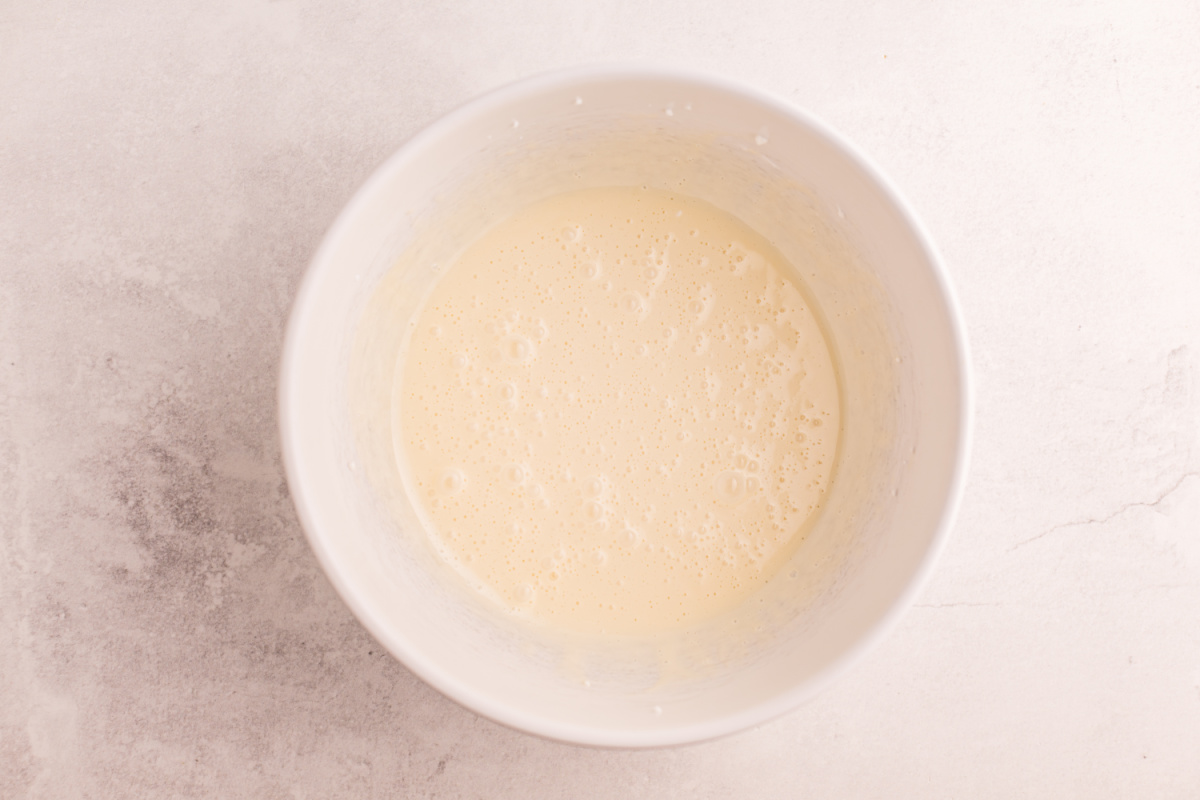 sweetened condensed milk in a bowl