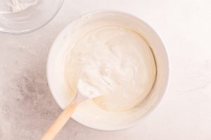 whipped topping mixing in a bowl