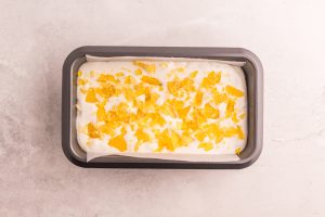 Homemade No Churn Creme Brulee Ice Cream in a pan