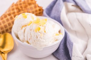 Homemade No Churn Creme Brulee Ice Cream in a bowl