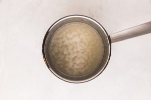 sugar, corn syrup, water and salt in a medium