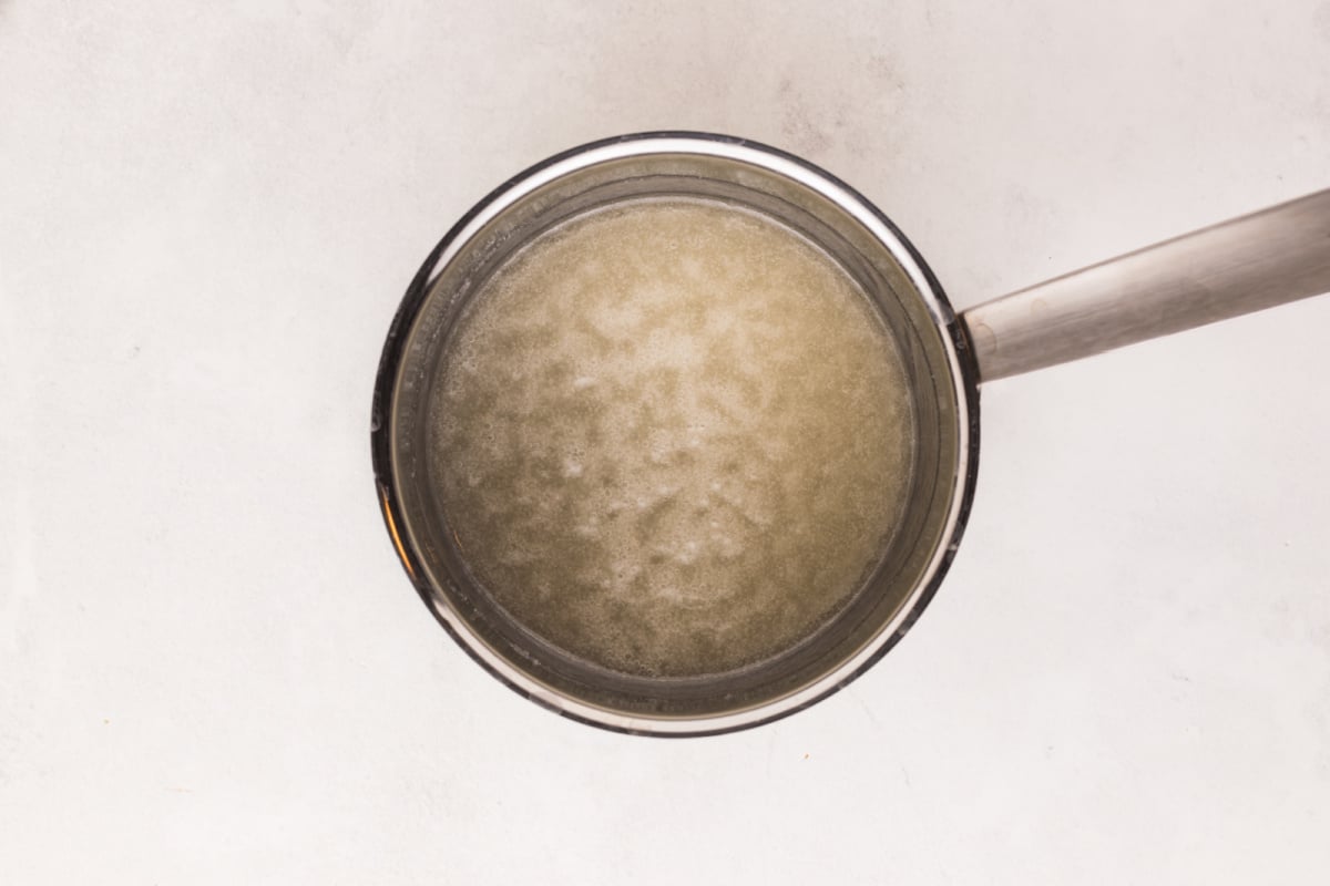 sugar, corn syrup, water and salt in a medium 