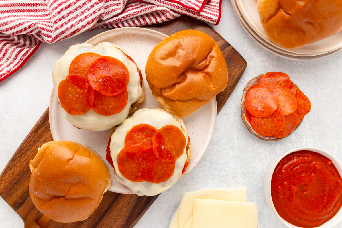 Easy Pizza Burgers on a plate