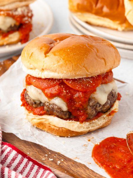 Easy Pizza Burgers on a plate