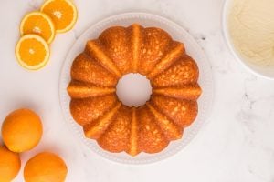 cooked cake on a platter