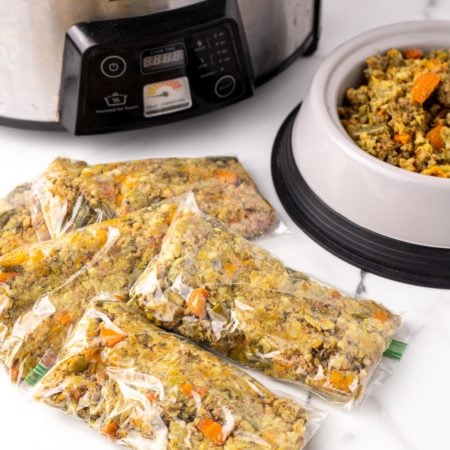 Slow Cooker Dog Food in packets
