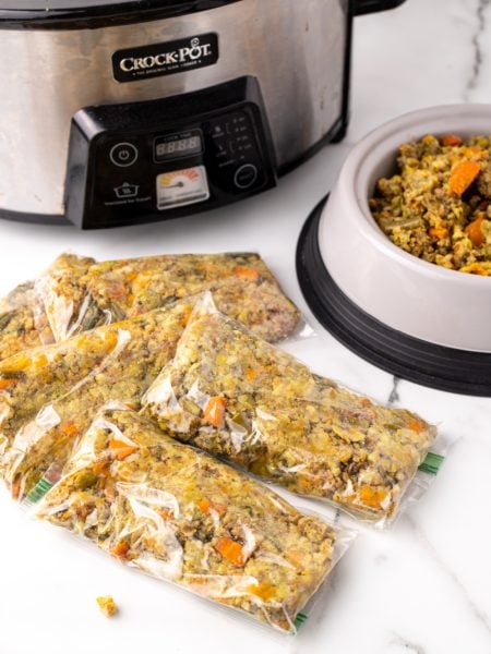 Slow Cooker Dog Food in packets