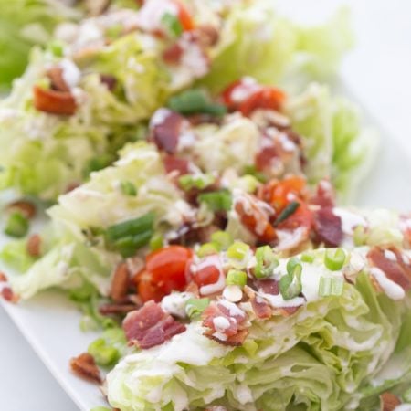 Classic wedge salad on a plate