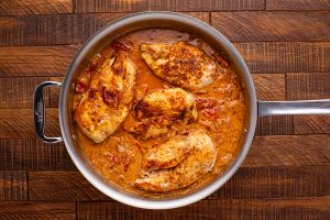 chicken added back to pan