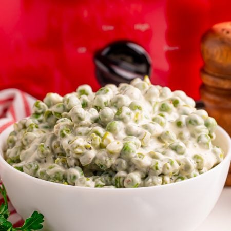 Slow Cooker Creamed Peas in a bowl