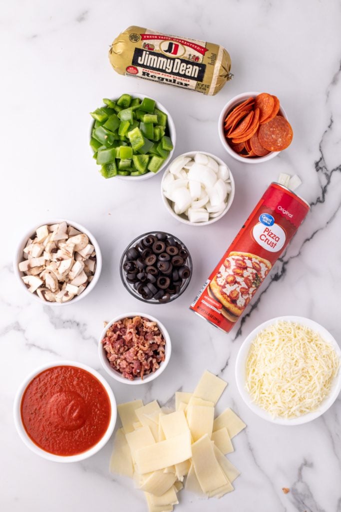 Ingredients for Upside Down Pizza Pot Pie
