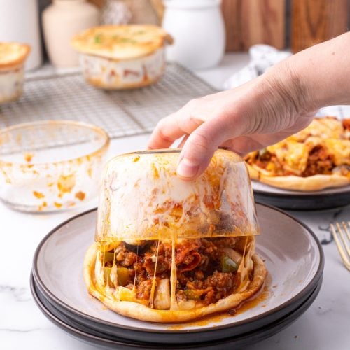 Upside Down Pizza Pot Pie on a plate
