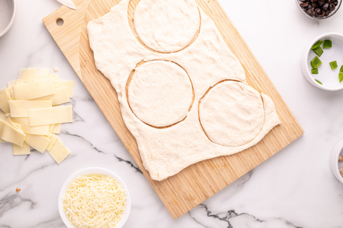 dough circles cut into dough