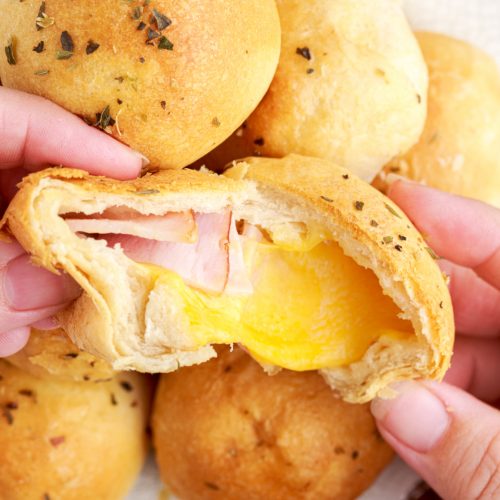 Air Fryer Ham and Cheese Biscuit Bombs