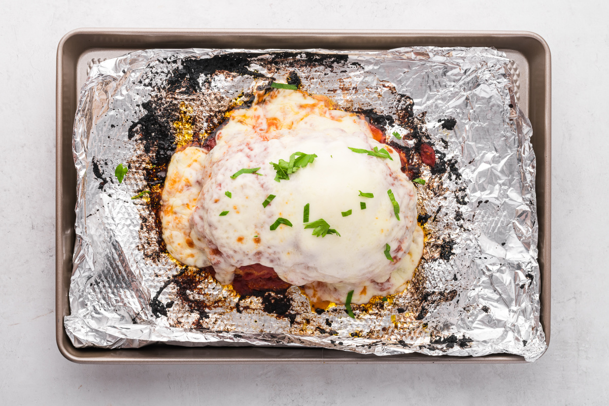 Cheese melted on top of meatloaf