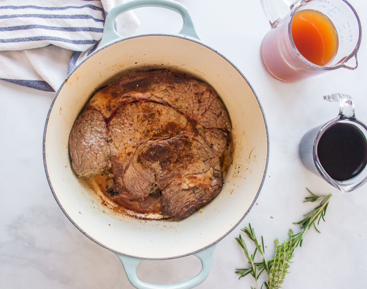 meat in a pot