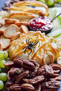 spider brie on appetizer board