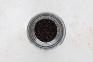 crumbled cookies in a cup