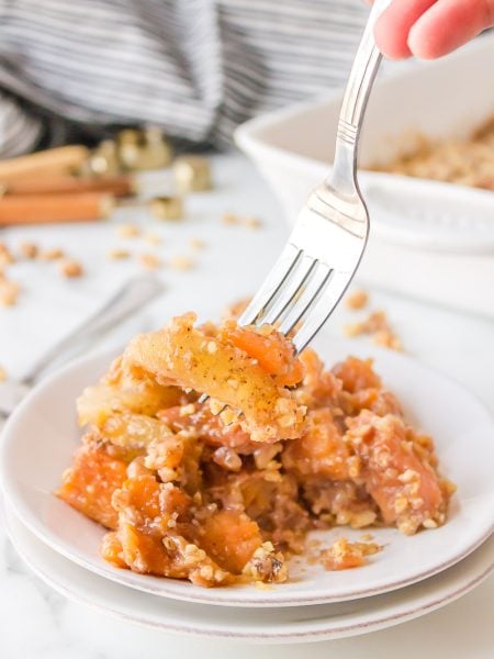 Apple and Yam Casserole on a plate