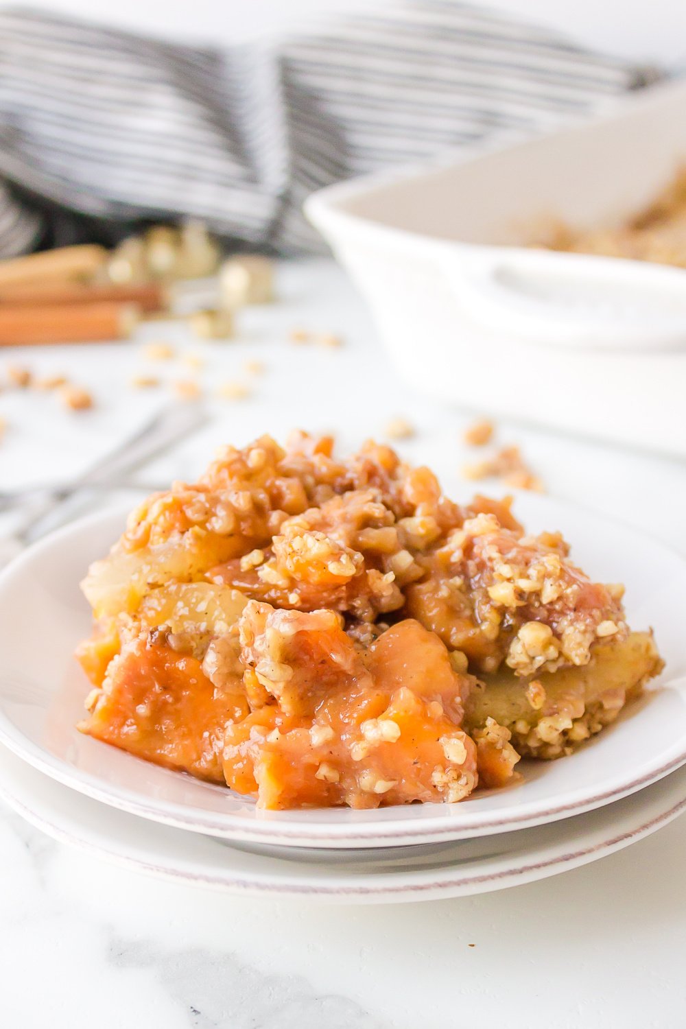 Apple and Yam Casserole on a plate