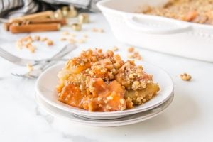 Apple and Yam Casserole on a plate