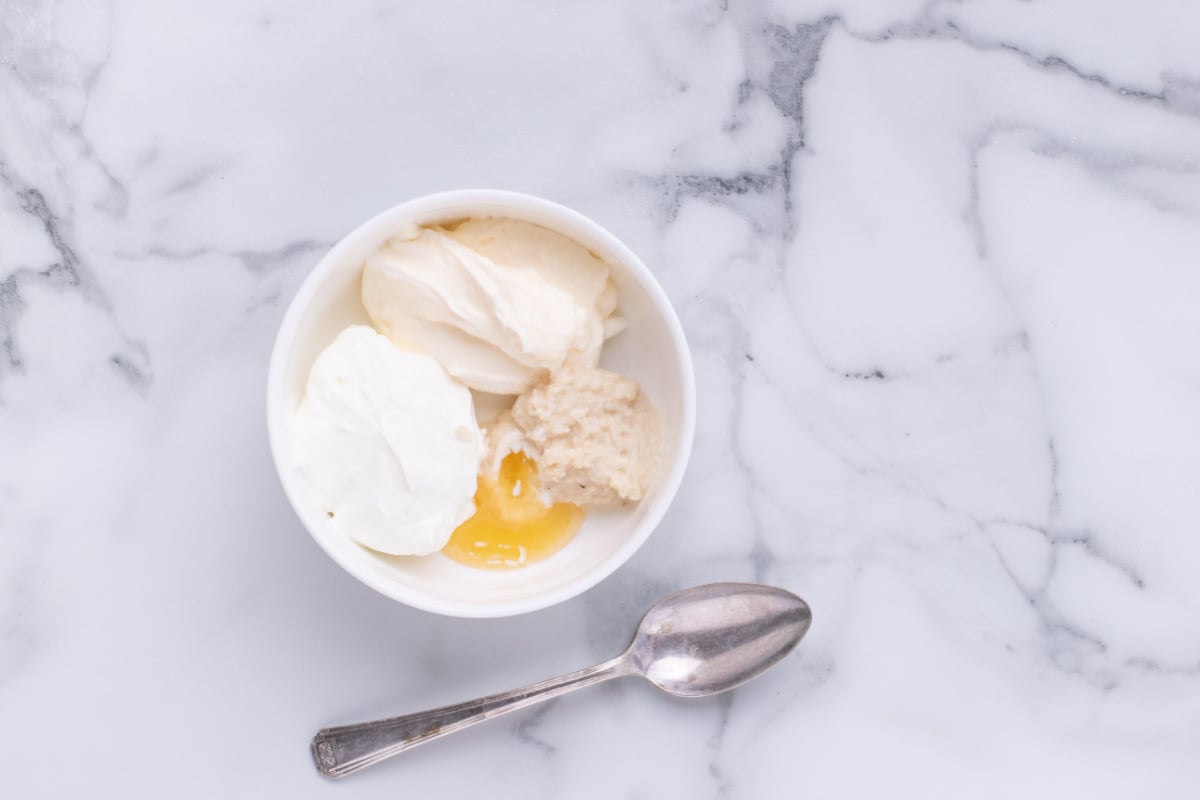 cream topping ingredients in a bowl