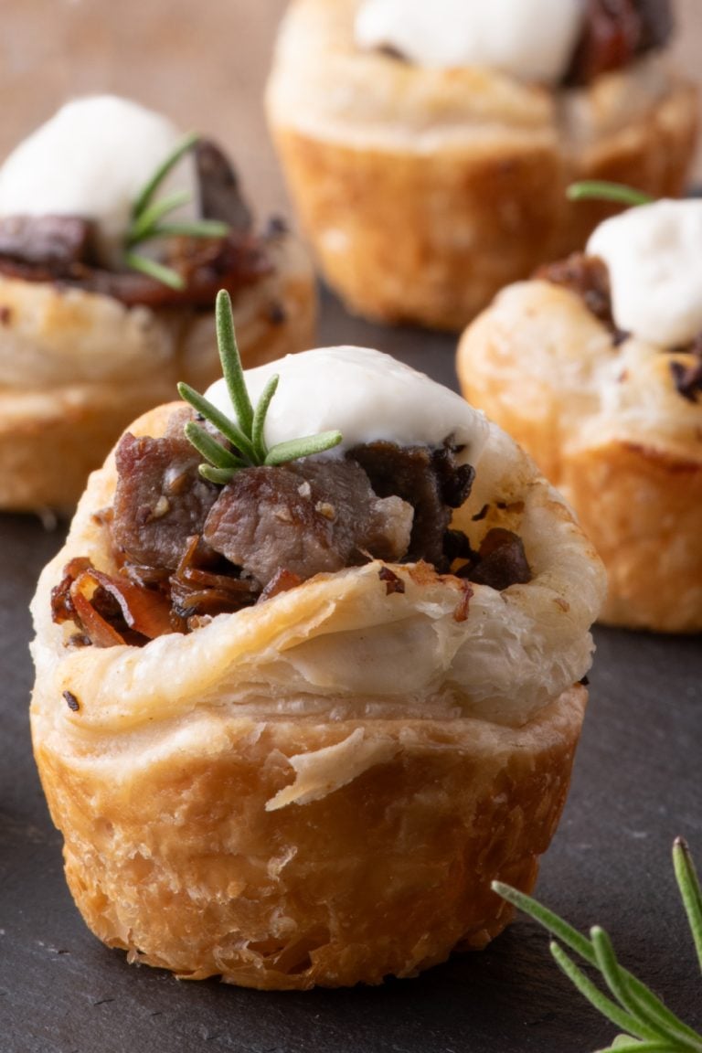 Beef Wellington Bites on a platter