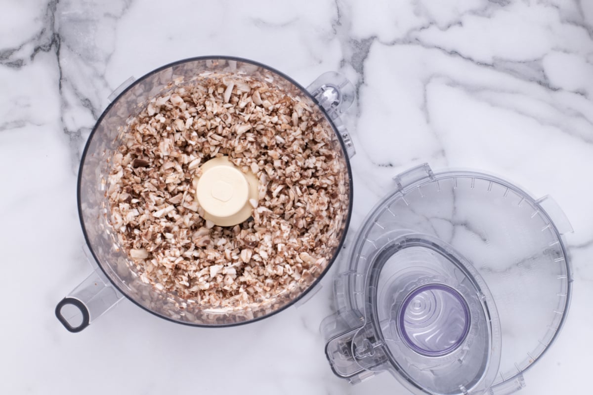 mushrooms chopped in food processor