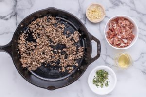 cooking mushrooms in pan