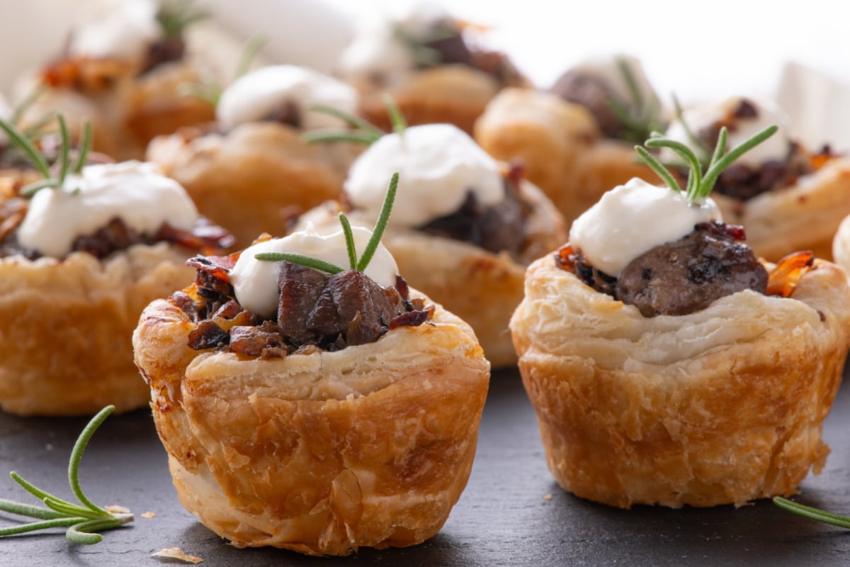 Beef Wellington Bites on a plater