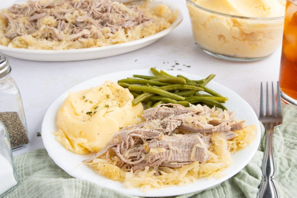 Classic Pork Loin and Sauerkraut on a plate