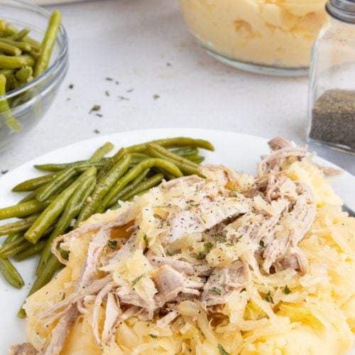 Classic Pork Loin and Sauerkraut on a plate